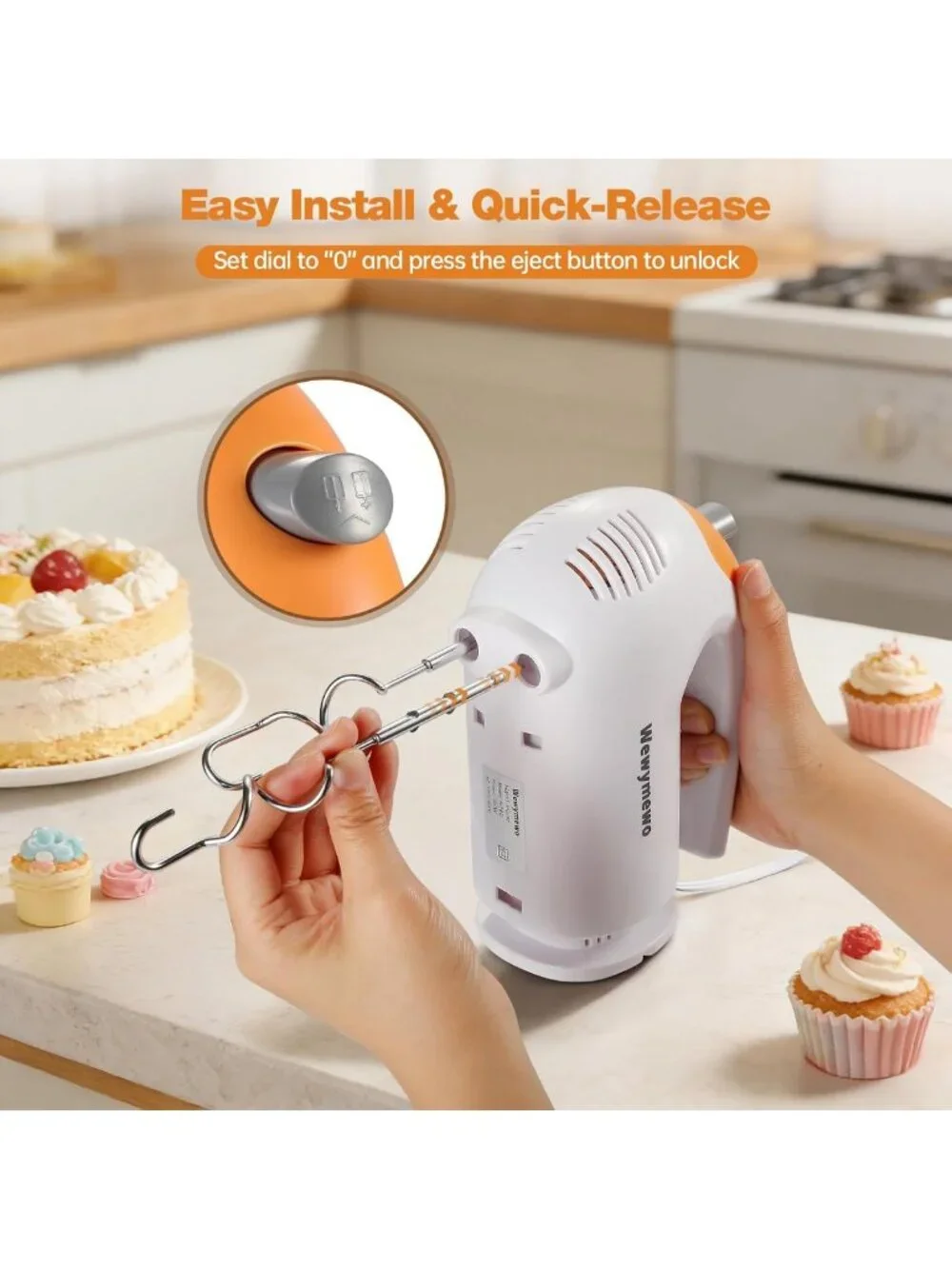5-Speed 300W Hand Mixer with Bowls & Accessories for Baking | Complete Kitchen